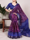 YNF7046 Polyester Viscose Chanderi With Bandhej Print Saree Wholesale Market In Surat